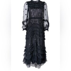 Ivy City Co Claire Dress in Black Sequin, size Large